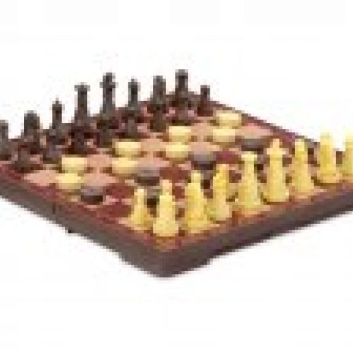 Ajedrez magnético plegable con damas 16 x 16 cms Magnetic chess draught 16 x 16 cms.