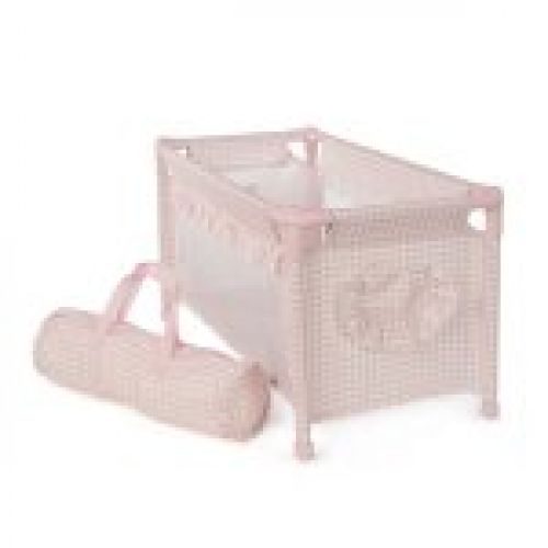 Cama de viaje Tom vichy rosa