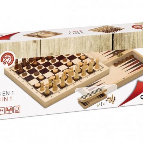3 en1, ajedrez, damas, backgammon