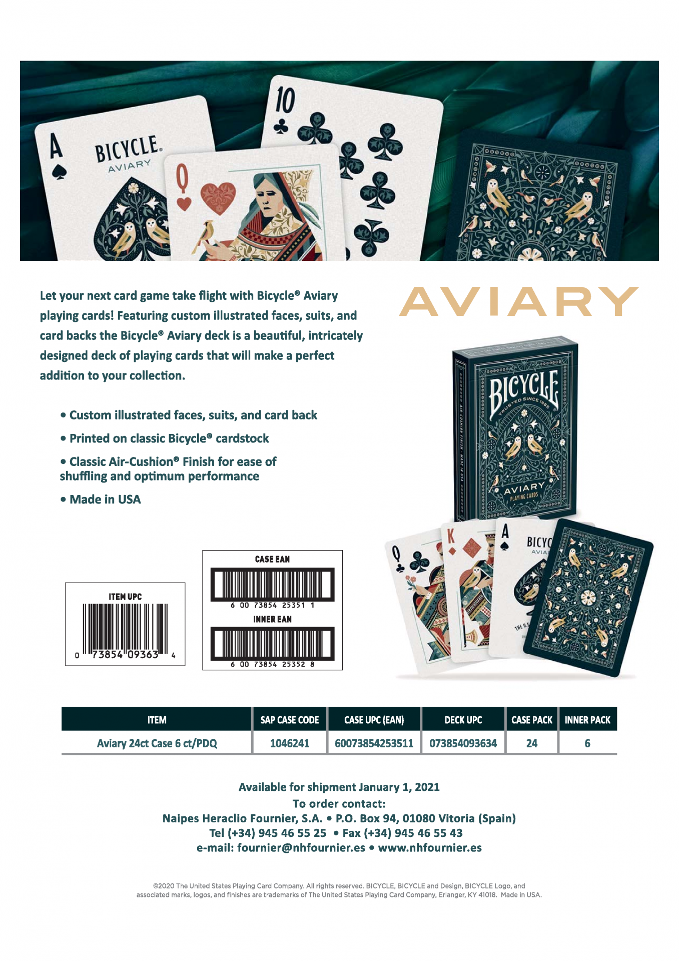 Naipes poker Bicycle Collection AVIARY Naipes poker Bicycle Collection AVIARY